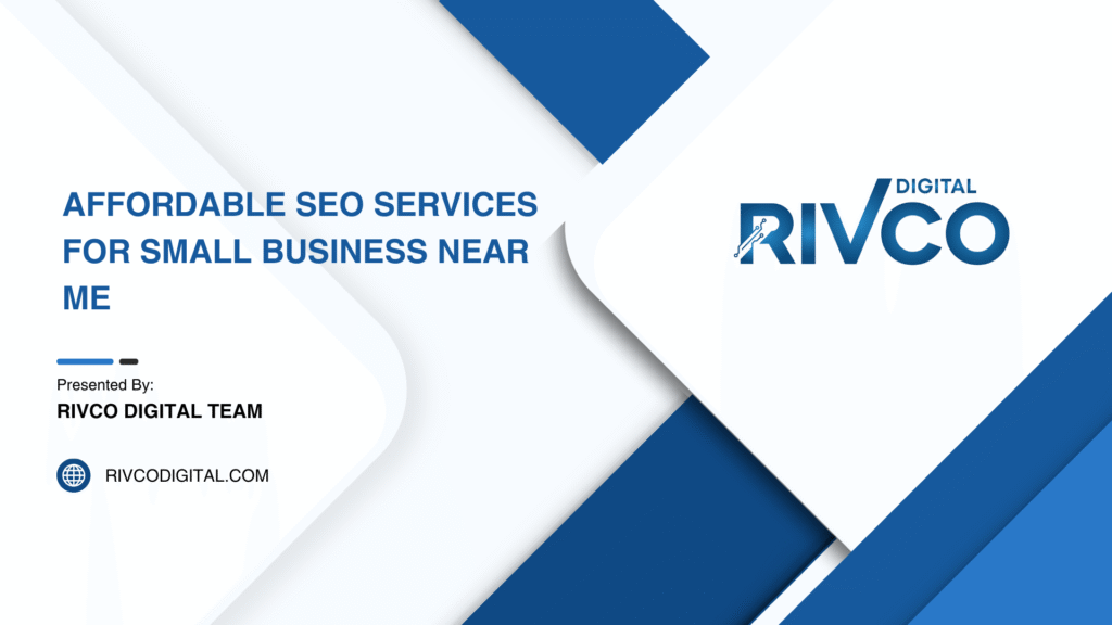 Affordable SEO services for small business near me. Tailored for small businesses, highlighting local options and accessibility.